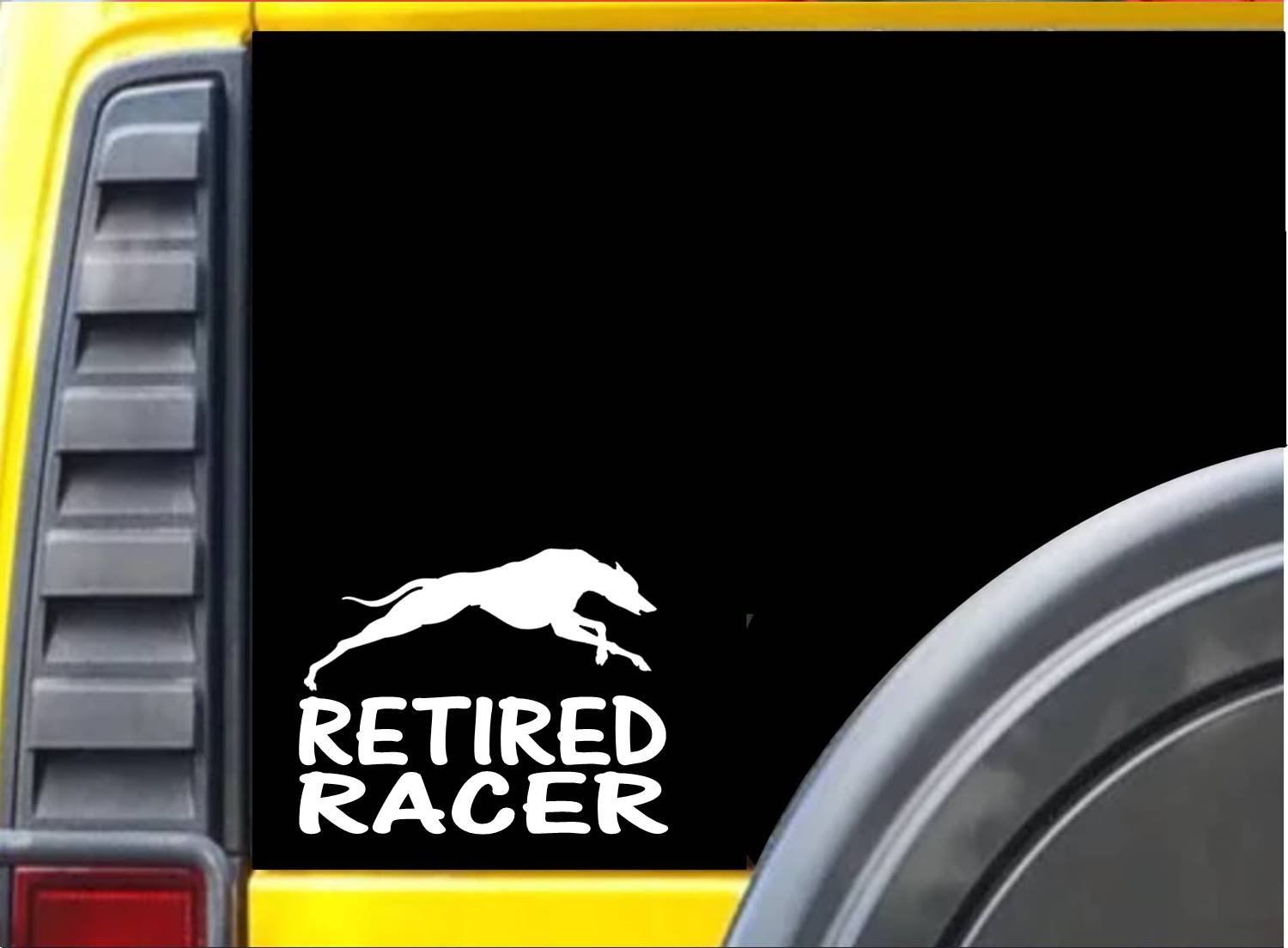 Retired Racer Sticker k229 — 8-inch Greyhound Whippet Decal