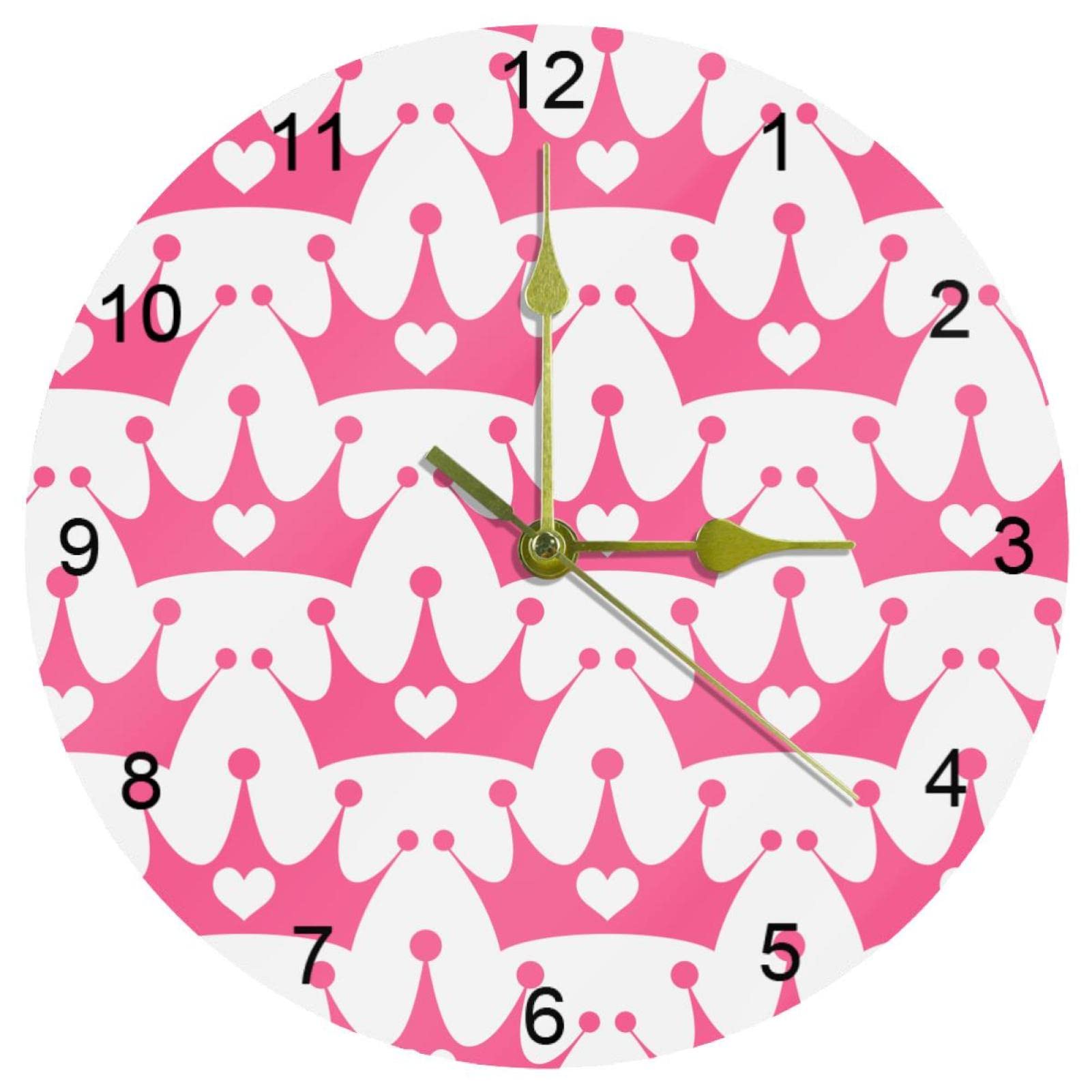 Horloge murale 25 cm dans la cuisine ou le salon au motif de couronne féerique