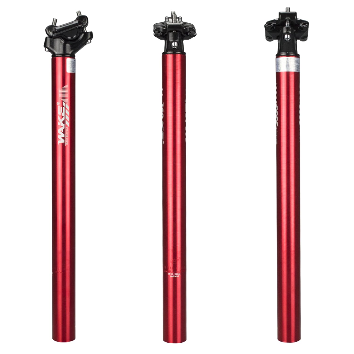 Wake Bike SeatPost Aluminum Alloy 27.2mm 30.9mm 31.6mm Bicycle Seat Post 400mm for Mountain Road Bikes BMX (Red, 31.6mm)