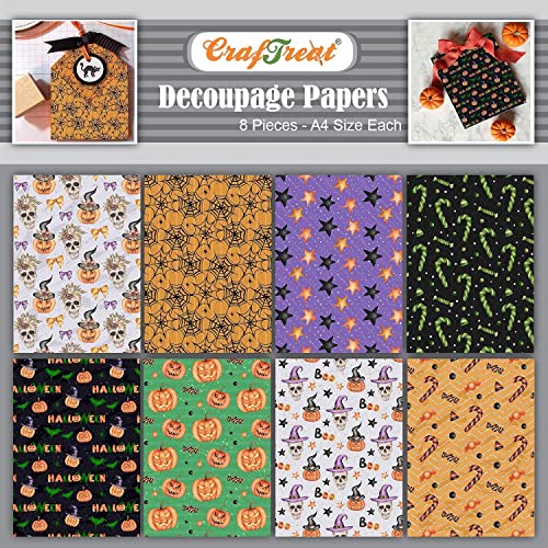 CrafTreat Reusable Halloween Decoupage Paper for Crafts, Halloween Decoration Decoupage Papers