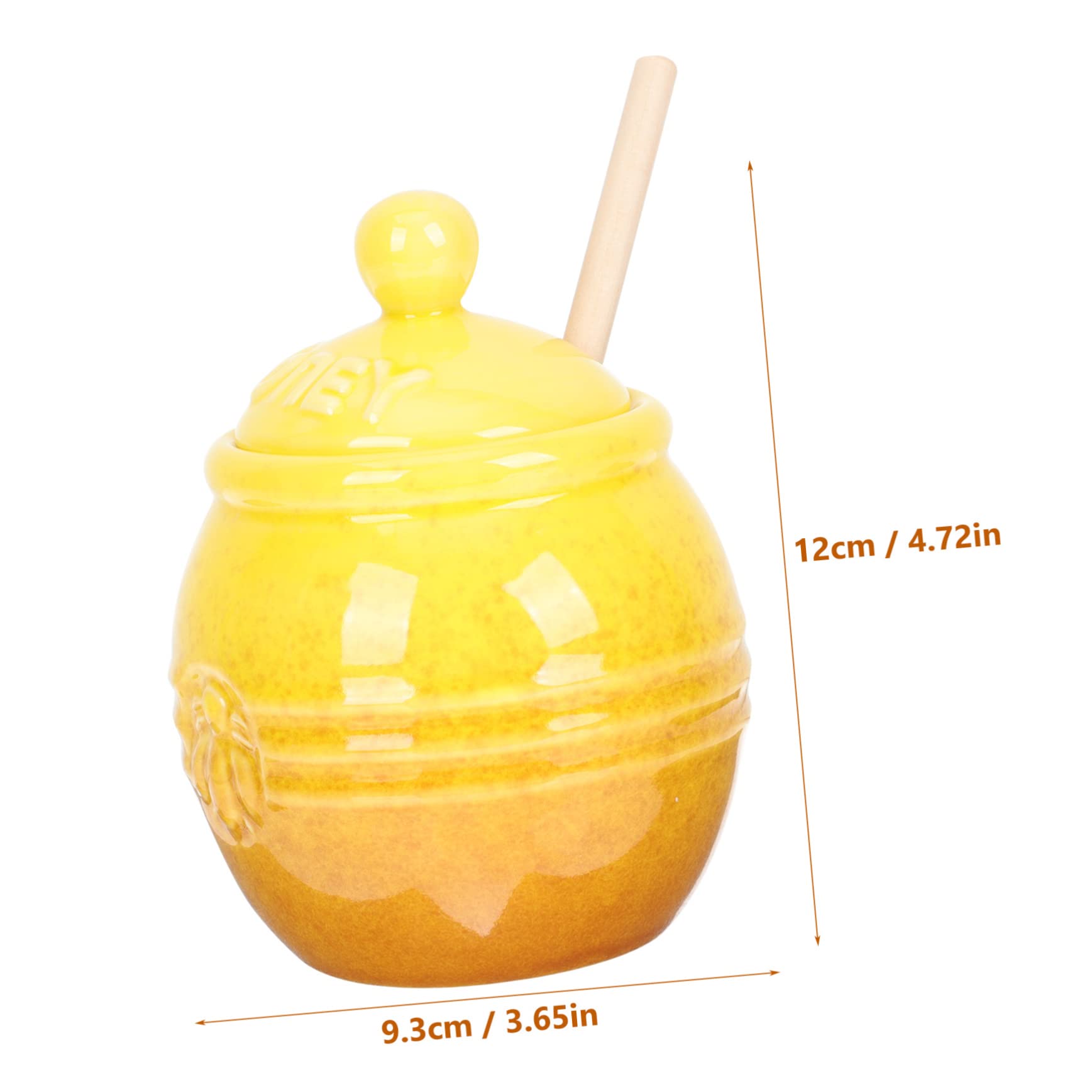 NAMOARLY 1 Set Ceramic Honey Jar Honey Canister Mini Honey Dipper Honey Container Honey Storage Bottles Honey Jar with Lid and Stick Retro Honey Pot Mini Jars of Honey Syrup Jar Ceramics