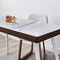 Vista 2 de Vicwe Protector de Mesa Transparente de 20 x 60 Pulgadas, Protector de Mesa Transparente de 1,5 mm de Grosor, Cubierta de Mesa Rectangular