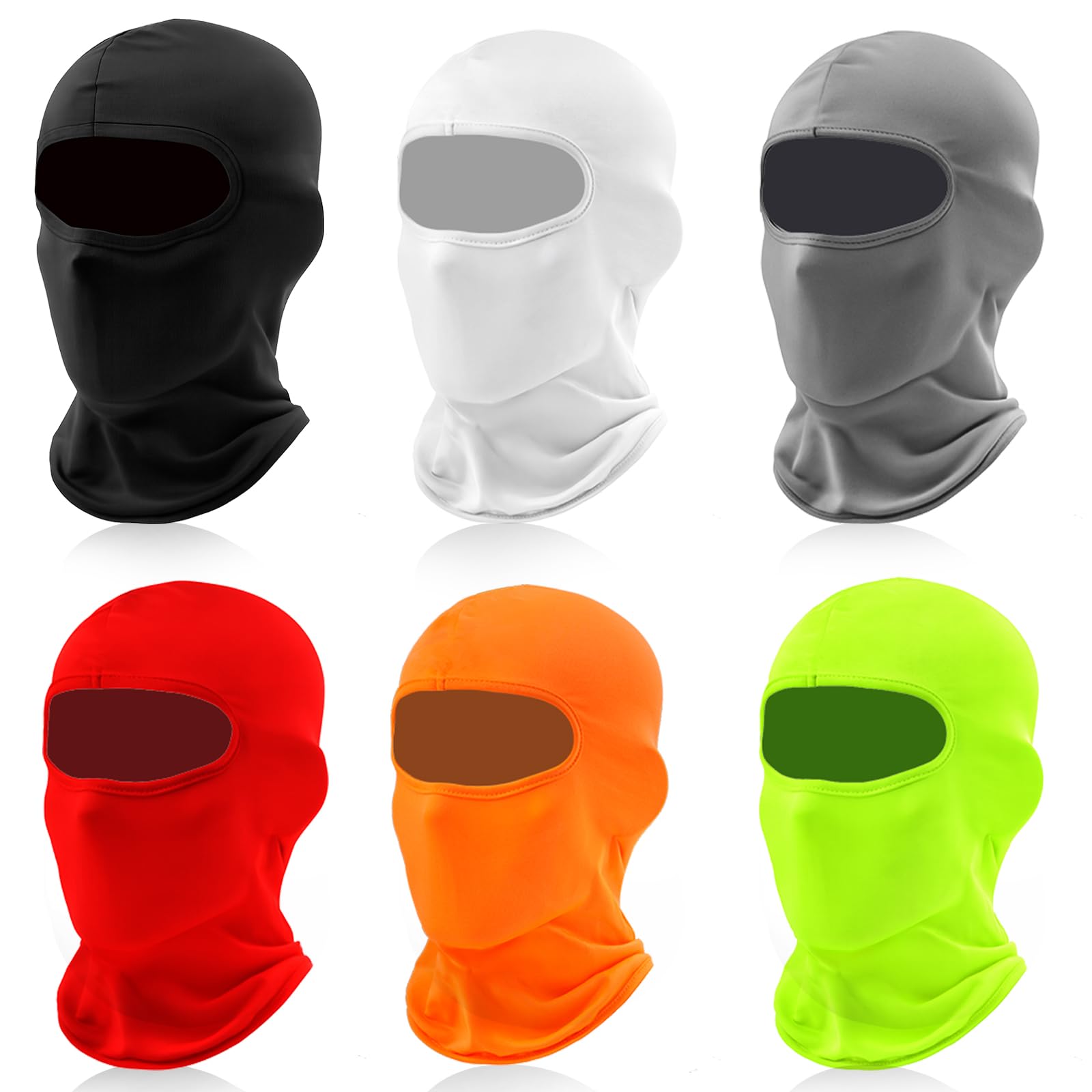 6 Pack Ski Mask Balaclava for Men Women Lightweight UV Protection Summer Full Face Cover Outdoor Motorcycle