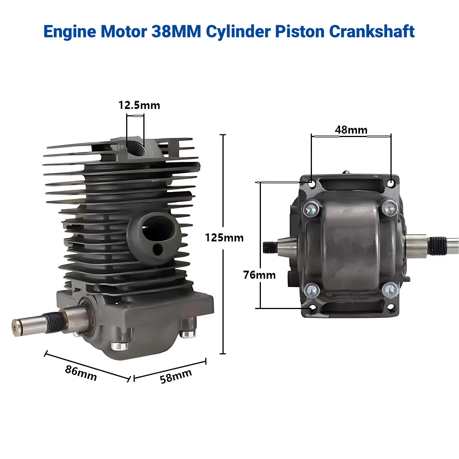 LiebeWH Motor Motor 38 Mm Zylinder Stihl Ms180 Kolben und Zylinderkit Ms180C Kolbenkurbelwelle für Stihl Ms170 Ms180 018 Kettensäge