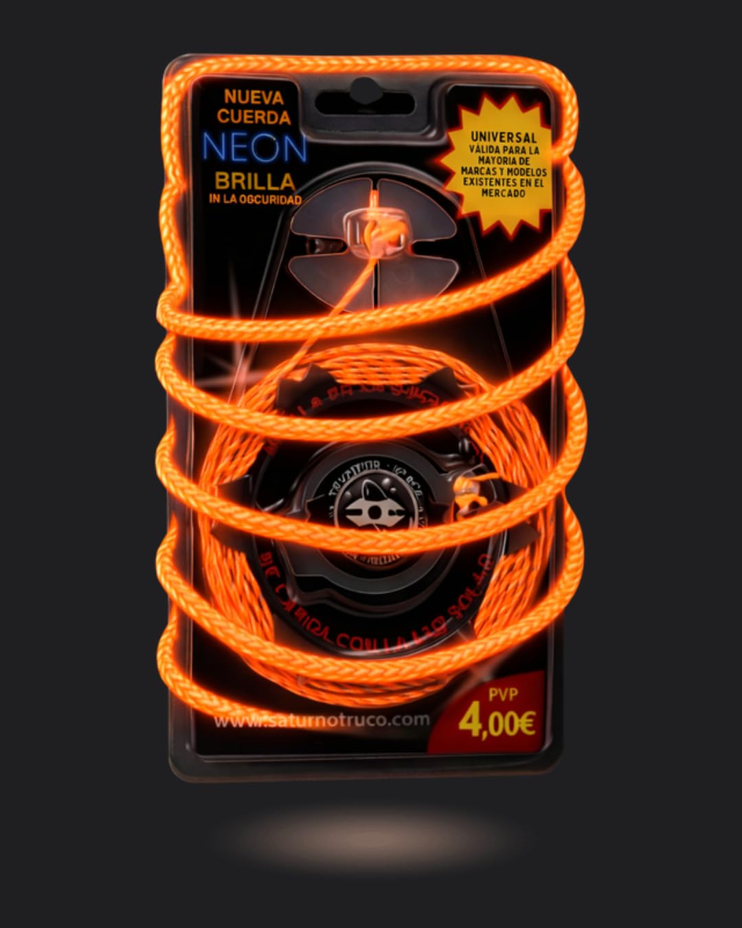 Cuerda Luminiscente Para Trompo Space – Cuerda De Algodón Que Brilla En La Oscuridad, Color Verde, Compatible Con Cualquier Trompo, Tamaño Mediano