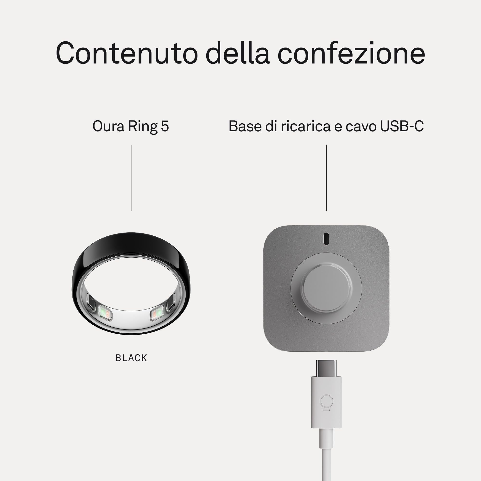 OURA Ring 5 Black - Misura 9 - Misura la taglia prima dell'acquisto