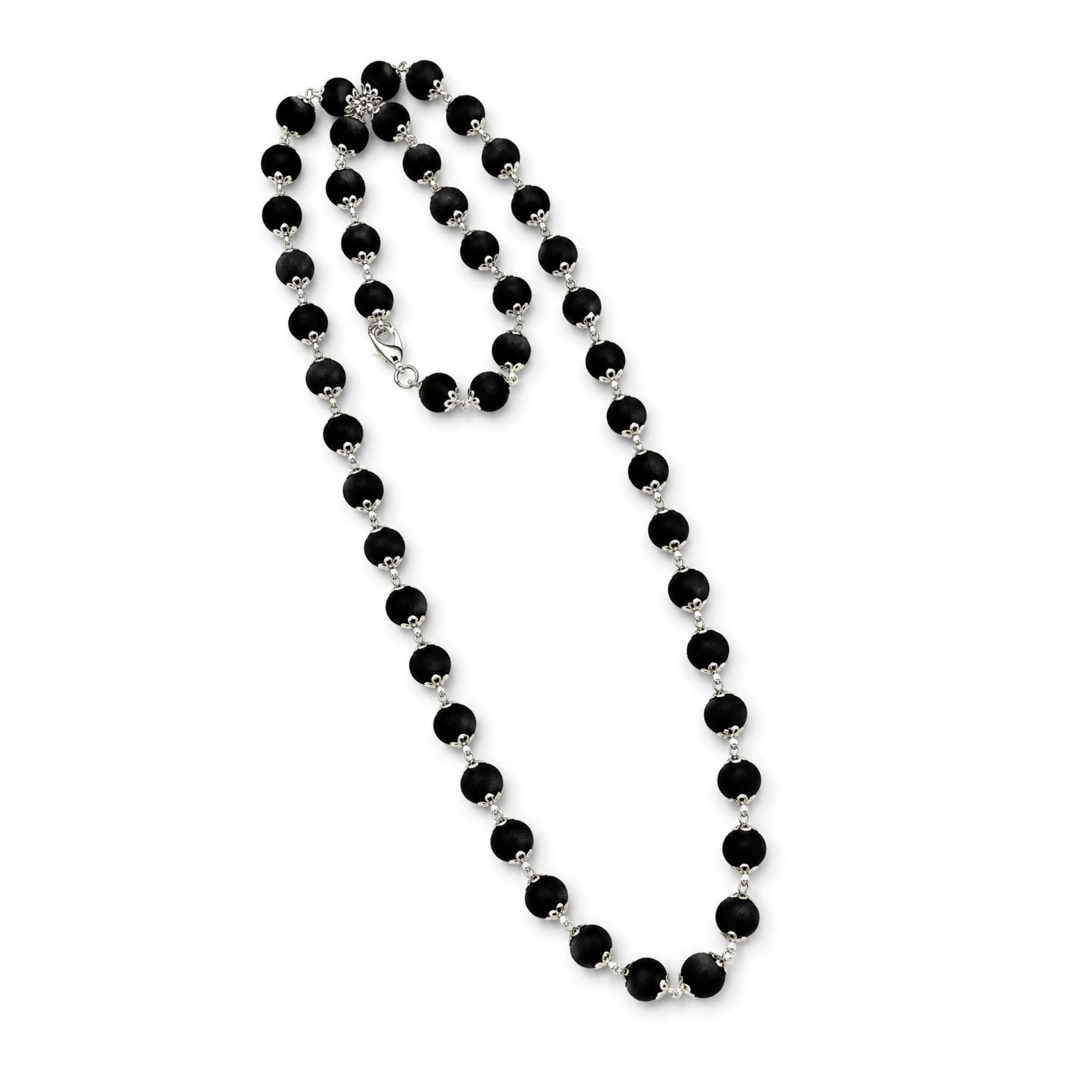 Karungali Mala Silver Cap Necklace, 54+1 Beads, 6mm | Certified Natural Black Ebony Wood | Powerful Protection Against Negative Energy & Evil Eye | Temple Blessed & Energized-image-8