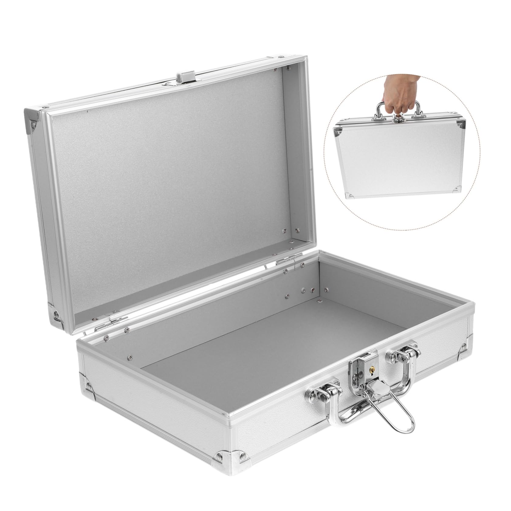 Angoily Valigia Portautensili Argento con Design Ergonomico in Lega di Alluminio Cassetta per Attrezzi e Uso Versatile Colore Casuale Pratica per Casa e Ufficio