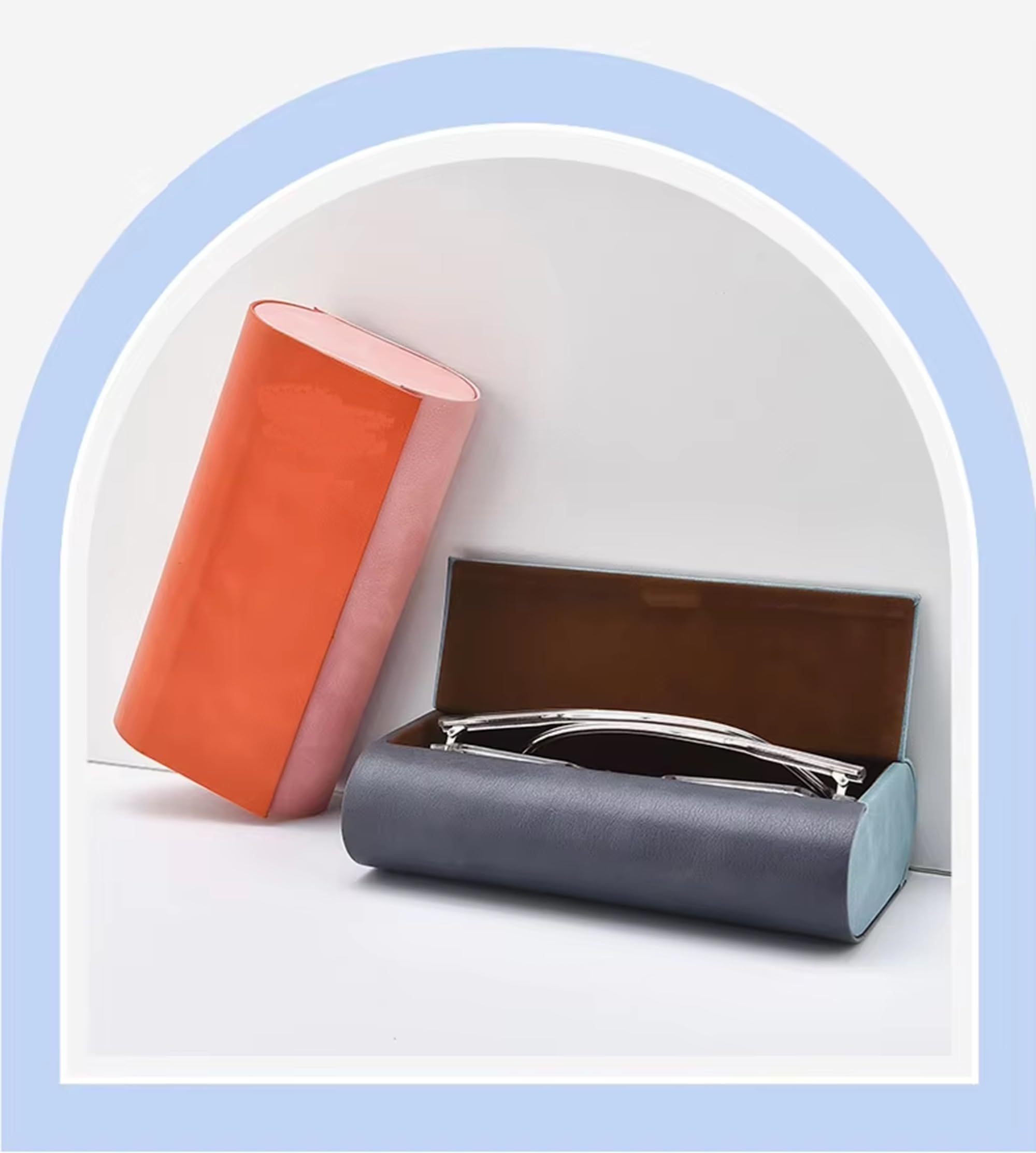 AUGEN 2 in 1 Eyeglass and Sunglasses Case Goggles Case for Man and Women (Orange & Pink) - Image 5 thumbnail