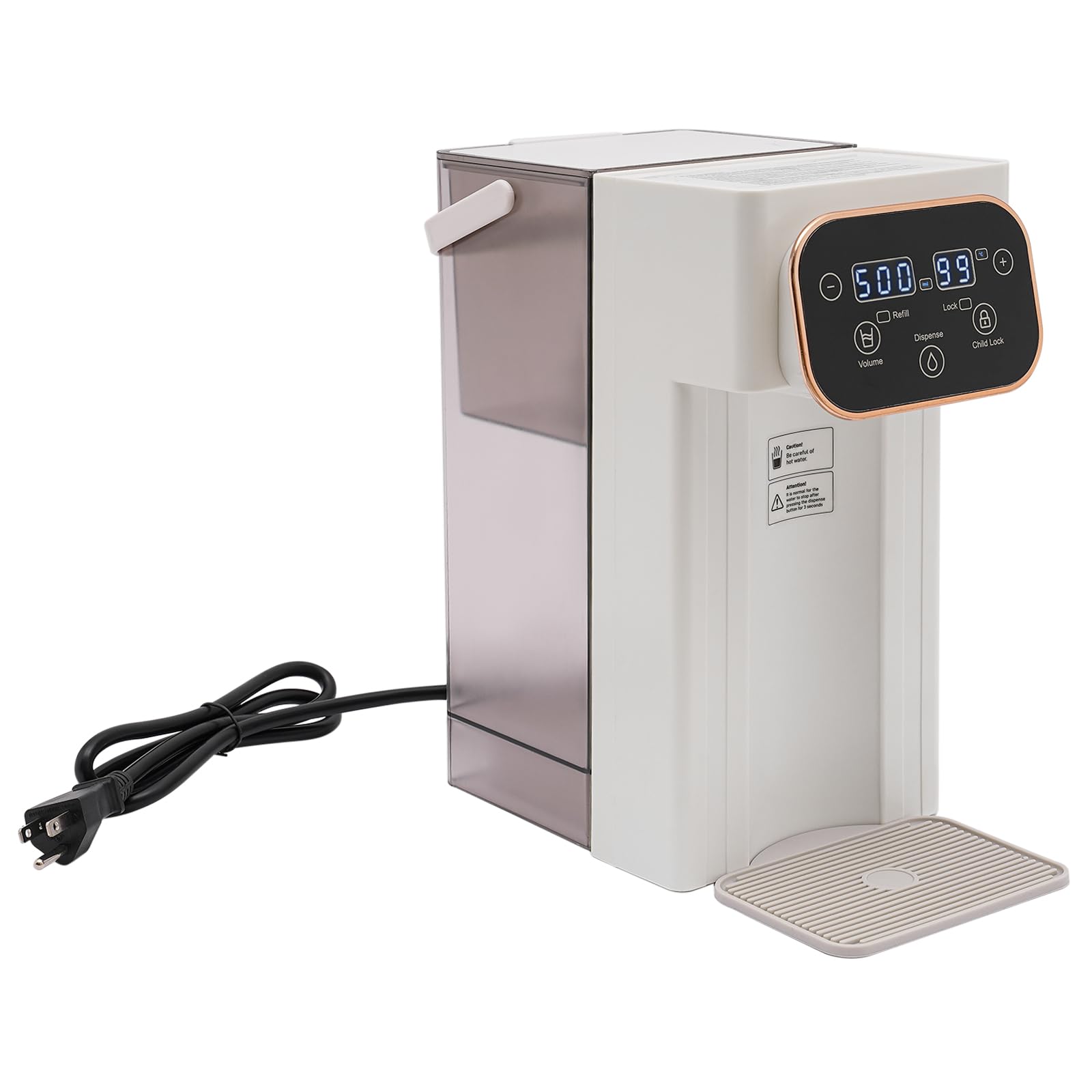 Instant Hot Water Dispenser Countertop For Rapid Heating And Dispense,Adjustable12 Temperature Settings Lcd Display Hot Water Boiler Warmer For Home, Baby, Office Child Safety Lock,White
