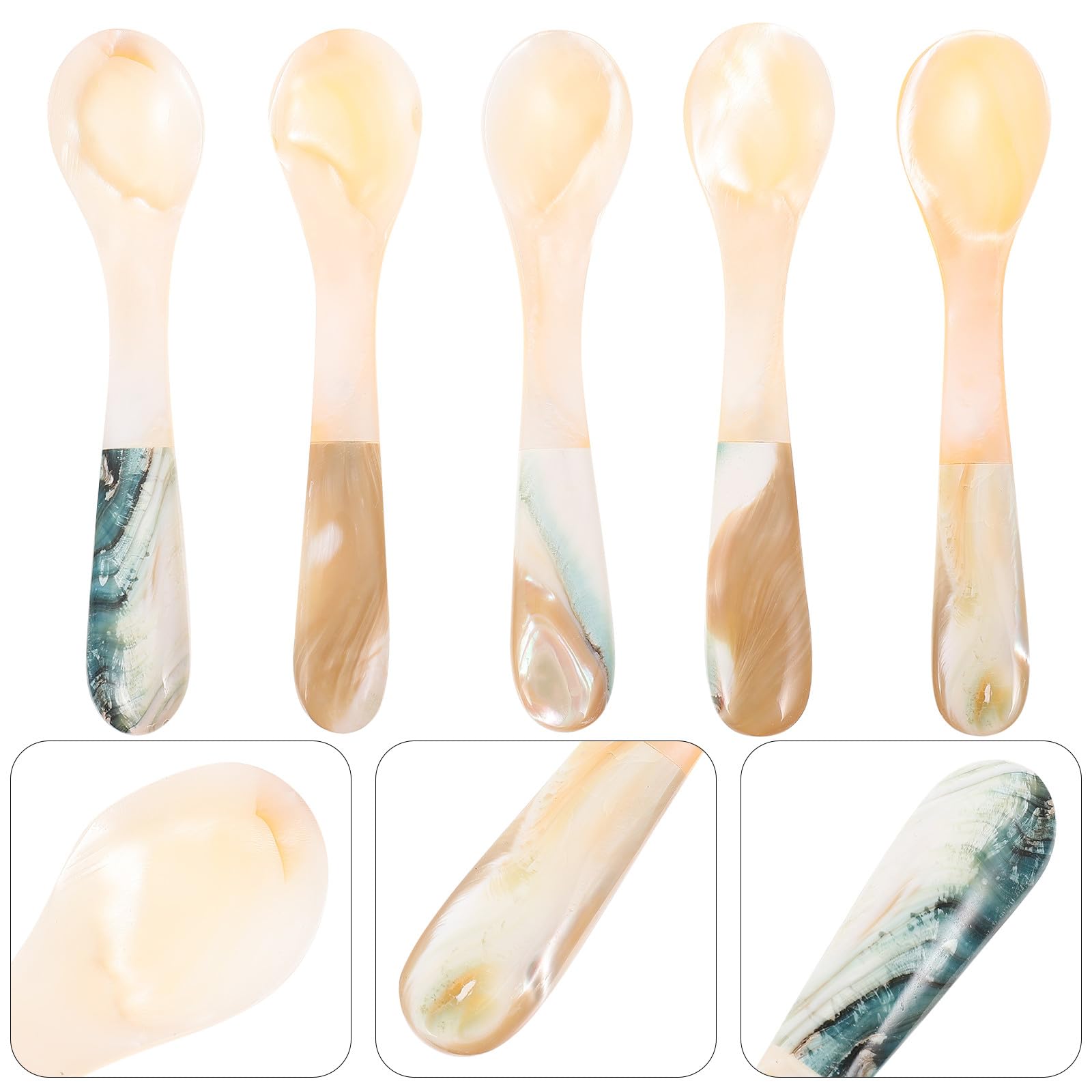 5 pezzi Cucchiaini da Dessert Multifunzione in Cucchiai per Caffè Gelato e Dessert Materiale Resistente e Design Elegante per Uso Quotidiano e Regalo