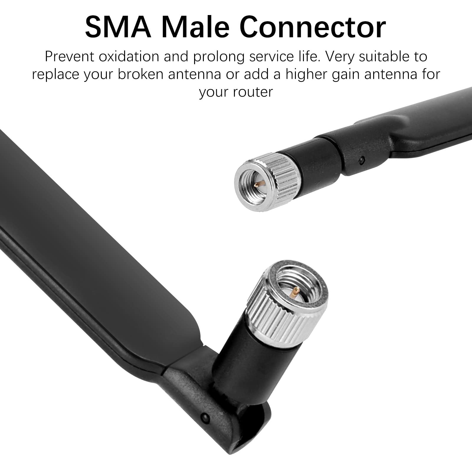 4G LTE Antenna 10dBi SMA Network Antenna Cellular Antenna with SMA Male Connector, 2 Packs Router Antenna for WiFi Router Modem Mobile Hotspot Security IP Camera Video Surveillance Monitor-2 Packs