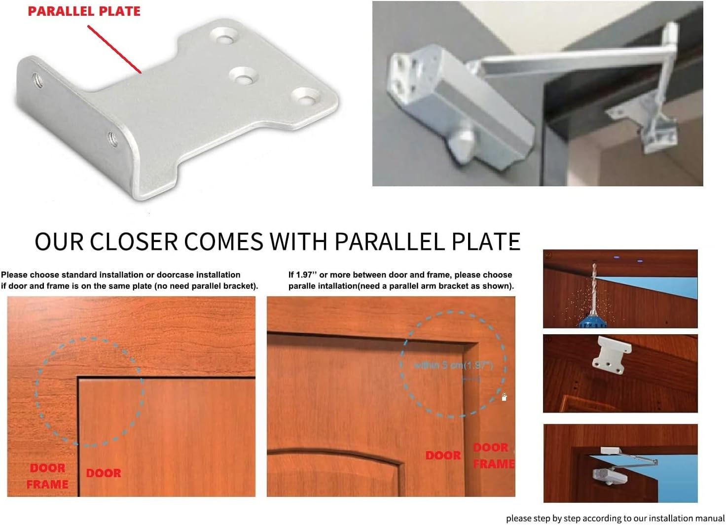 Magnetic door stopper installation options