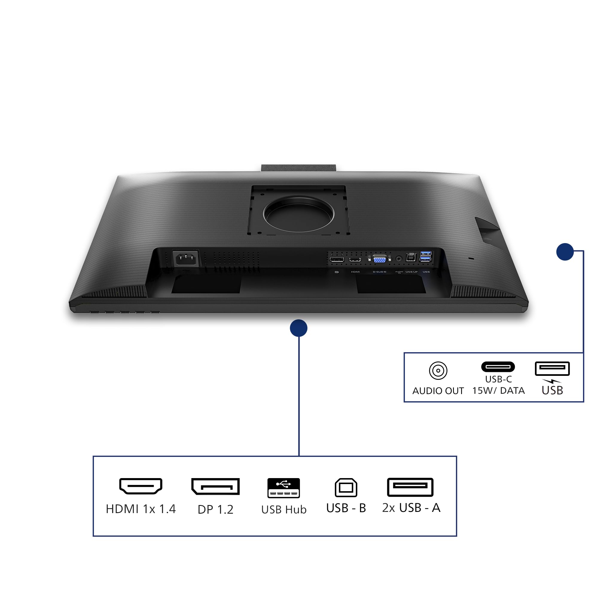 Philips Monitor 24B2N3200JH 24 pollici 1920x1080, FHD, 120Hz, IPS Panel, 4ms GtG, USB HubWebcam, Speakers, Height Adjustment, (HDMI1x 1.4 DP 1x 1.2) Nero