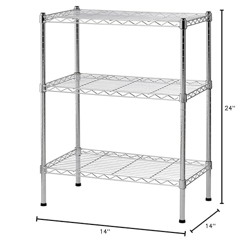 Miniatura 2 de Sandusky ws241430 estantería de alambre 24 pulgadas de ancho x 30 pulgadas de alto x 14 pulgadas de profundidad 3 estantes chapado en cromo Cromado 1