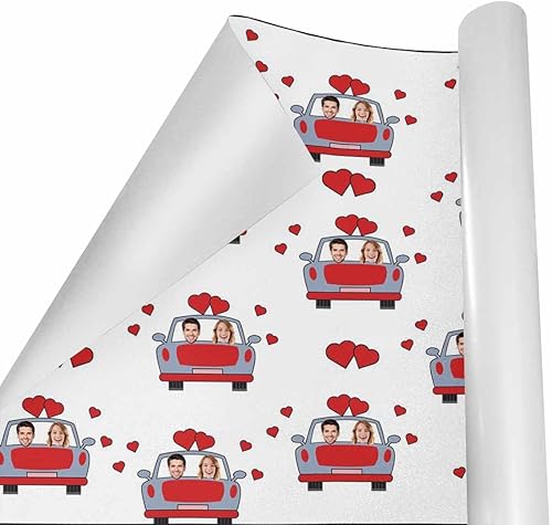 Miniatura 8 de Papel de regalo personalizado, divertido papel de envoltura de regalo, cara, foto, nombre, Día del Padre, rollo de papel de regalo personalizado