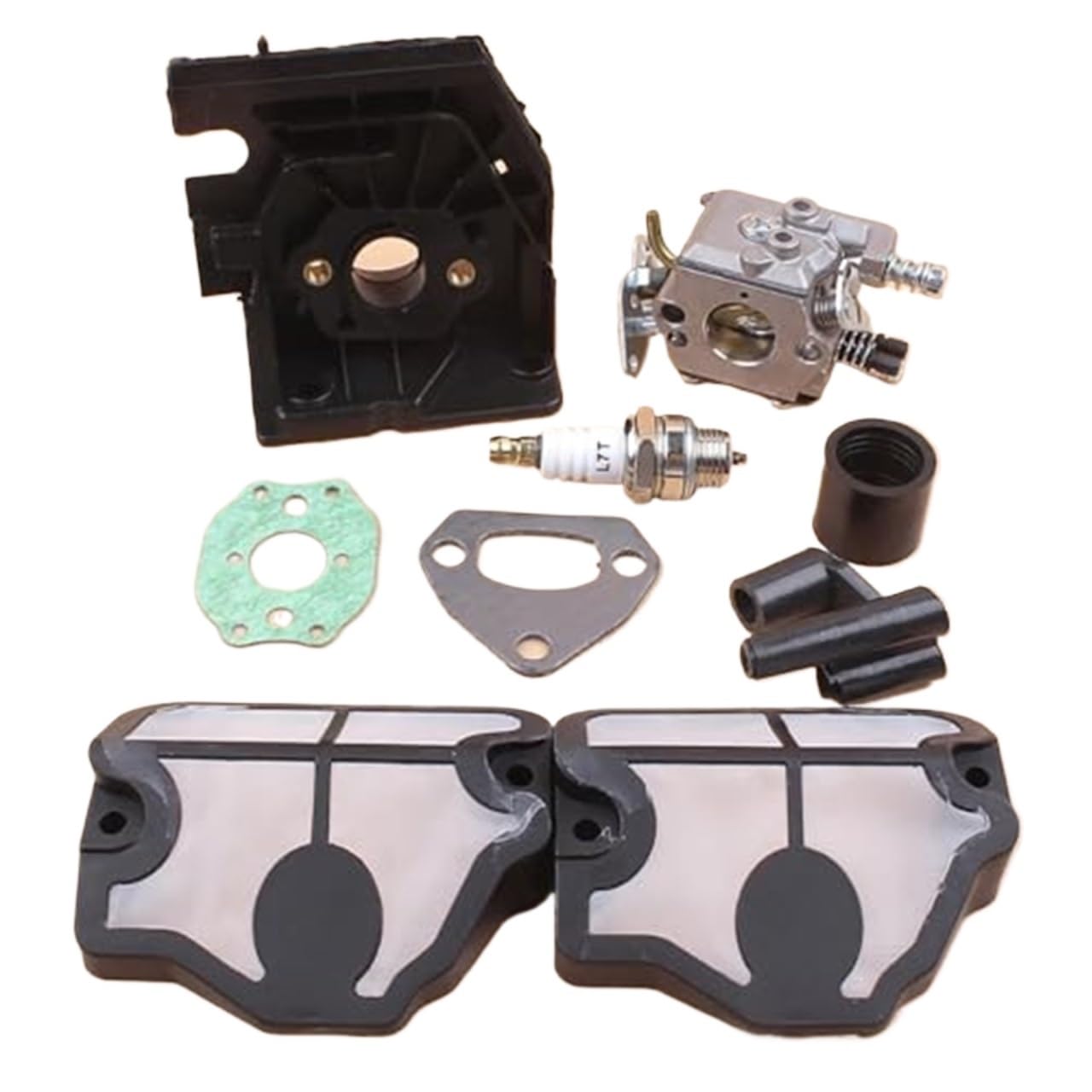 Gaźnik Carb Adapter filtr powietrza wlotowy zestaw uszczelek, dla Husqvarna, 142 136 141 137 36 41 części zamienne do piły łańcuchowej do piły łańcuchowej zestaw tłoka wału korbowego cylindra