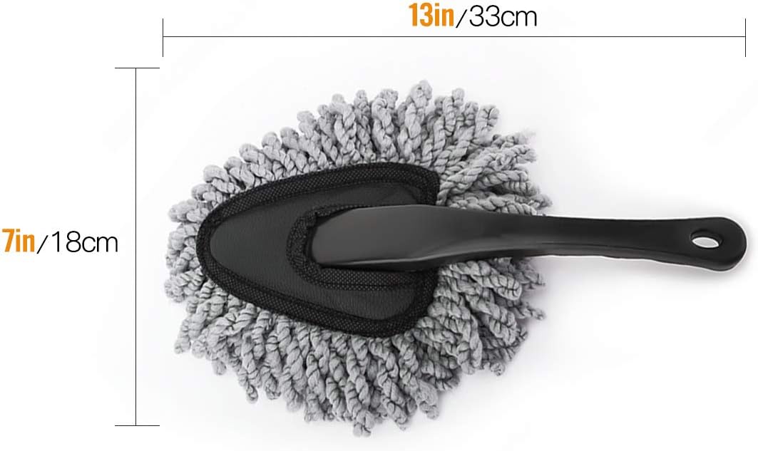 MoKo Car Duster, 2 Pack Super Soft Microfiber Car Dash Duster Detail Brush Set Interior Exterior Cleaning Dusting and Washing Tool for Car Motorcycle Automotive Dashboard Air Vents - Grey 8 61t40iYmWFL. AC SL1100