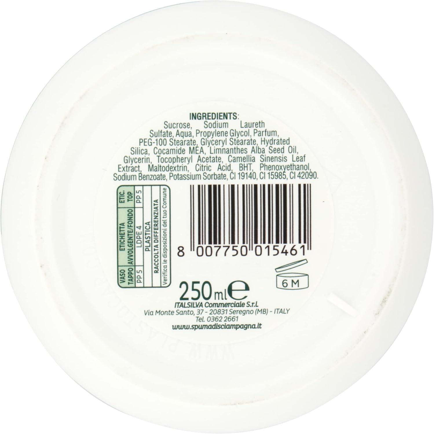 SPUMA DI SCIAMPAGNA Scrub per il corpo Purificante - Exfoliante corporal purificador, 6 x 250 ml + Polpa italiana Gourmet 400 g