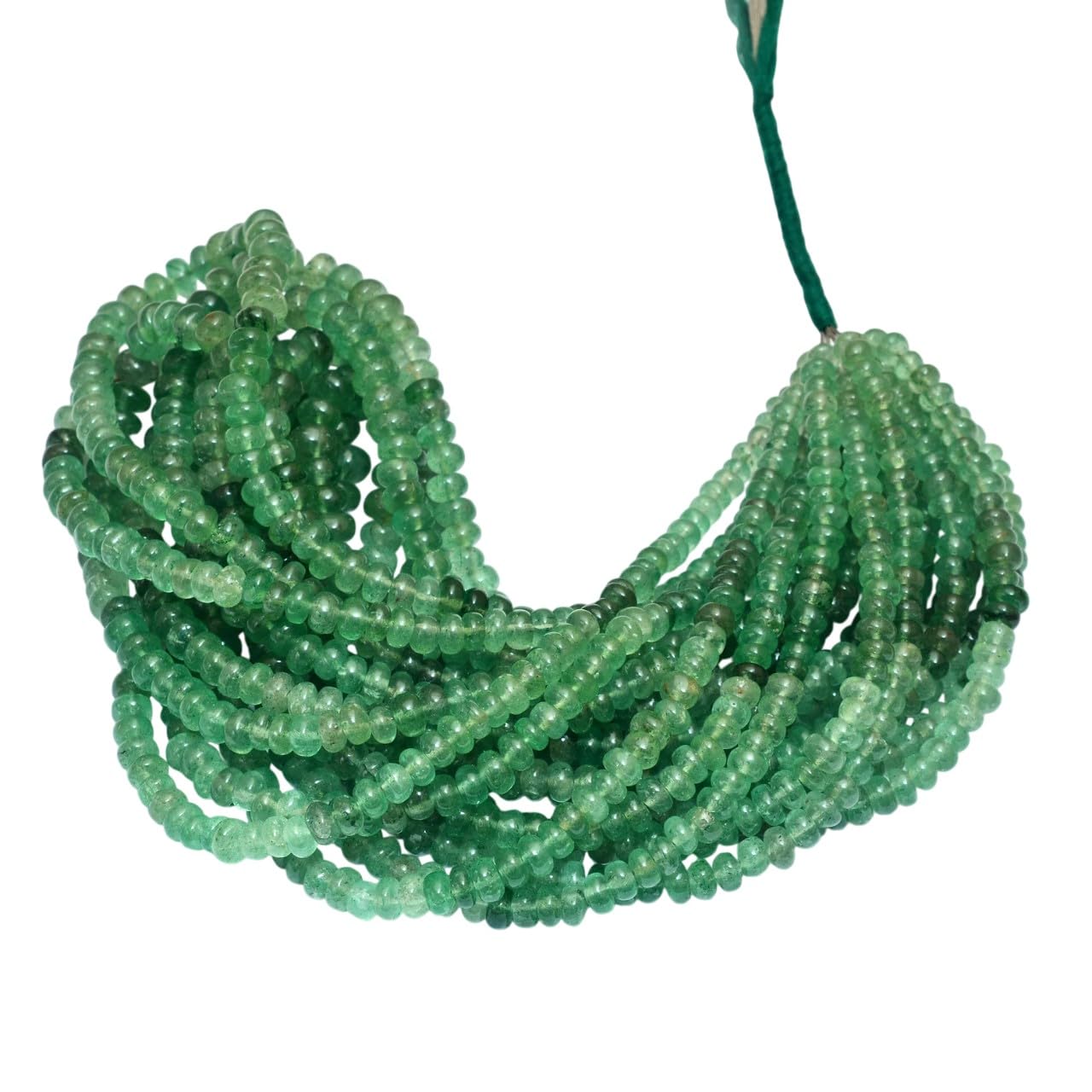 Perline rondelle lisce in pietra preziosa naturale verde fragola, 5 mm–7 mm, filo da 16" – Perline sciolte in pietra preziosa semipreziosa verde fragola multicolore per la creazione di gioielli