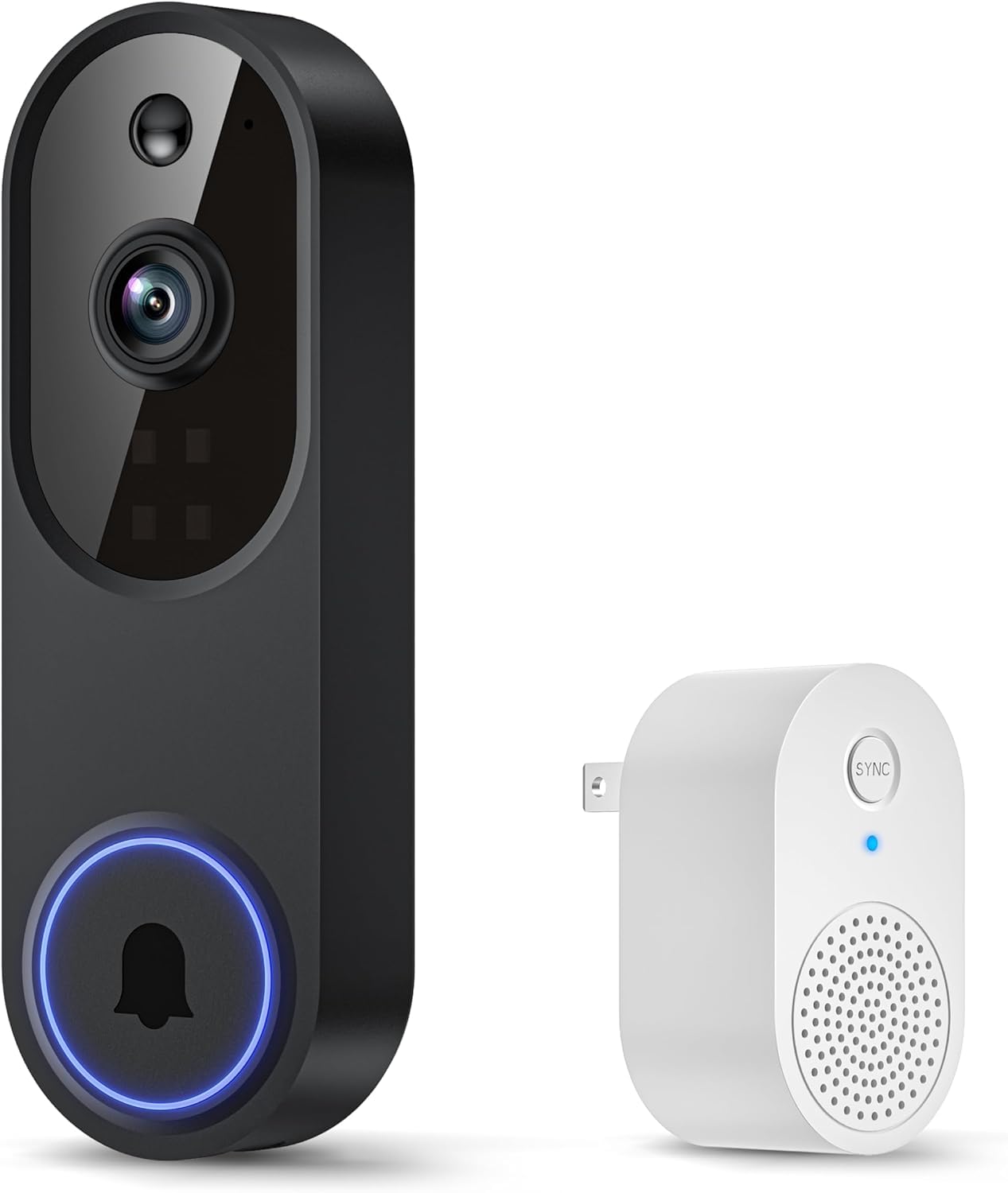 Proaustin 1080p Smart Wi-Fi Doorbell Camera with Doorbell Receiver, AI Motion Detection, Night Vision, Cloud Storage, 2 Way Audio, Battery Powered, 2.4GHz Wi-Fi Only