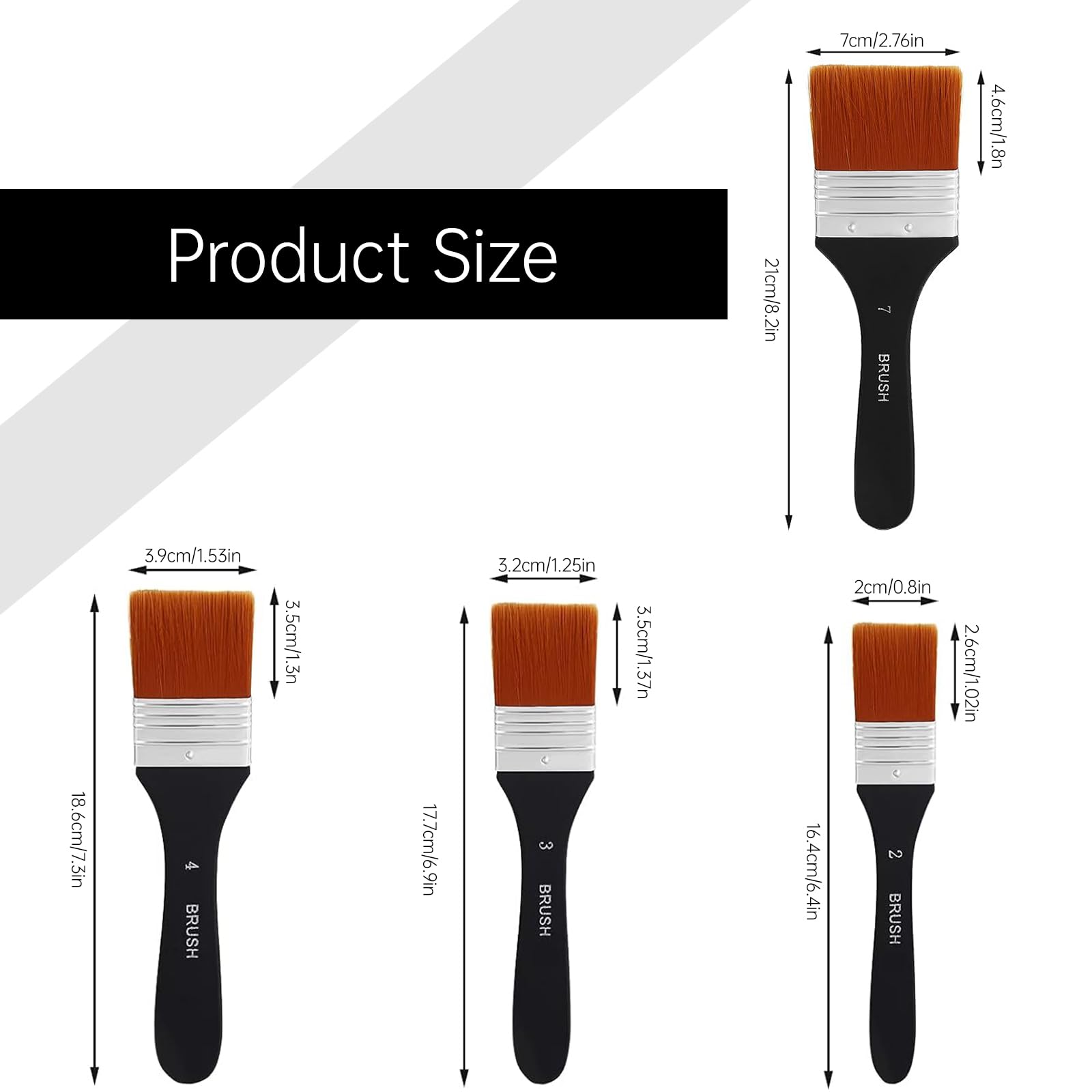 Pennelli Acquerello Professionali | Set Di 4 | Pelo Sintetico Martora