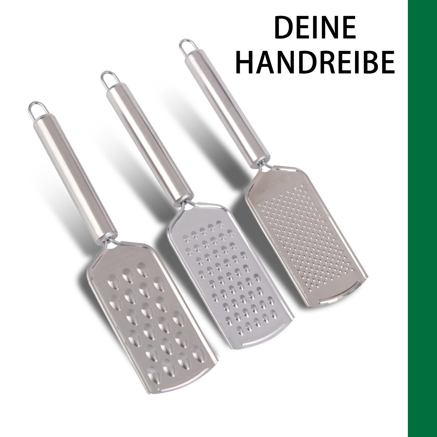 Set 3 Grattugie In Acciaio Inox | Piccole, Multiuso, Per Cioccolato, Zenzero E Formaggio - Foto 11