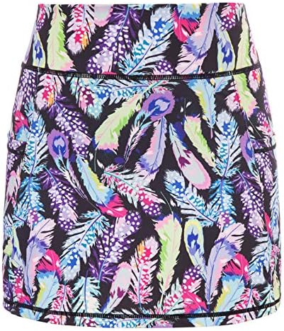 JACK SMITH Plus Size Skorts Skirts for Women with Pockets Casual Golf Tennis Athletic Skorts Skirts Active Shorts(XL,Feather Print#)