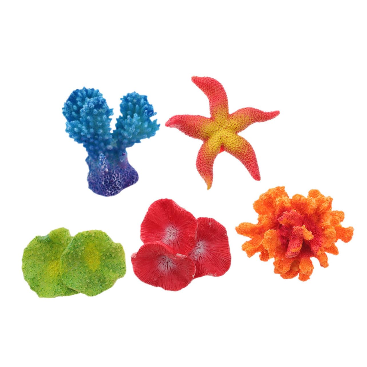 GALPADA 5pcs Large Fish Tank Decorations Artificial Coral Plant for Decorative Aquarium Lifelike Coral Flowers for Tank Resin Plant Decor