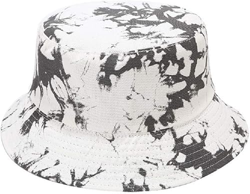 Sombrero de pescador de algodón reversible con teñido anudado, gorra de pescador multicolor plegable