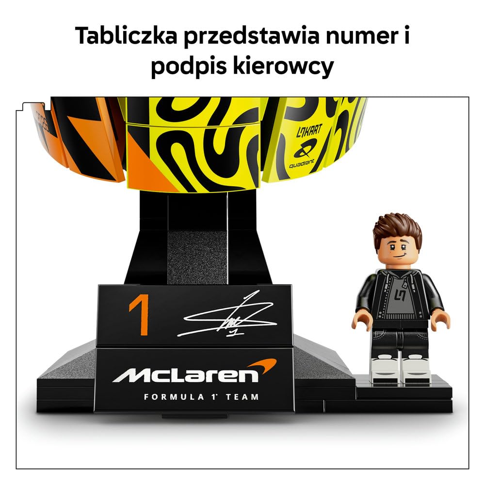 LEGO Editions Kask Lando Norris McLaren Mastercard F1 Team 43023 | Gadżet F1, zestaw klocków dla dzieci i nastolatków, prezent dla fana Formuły 1, dla chłopców i dziewczynek 14+, 793 elementy