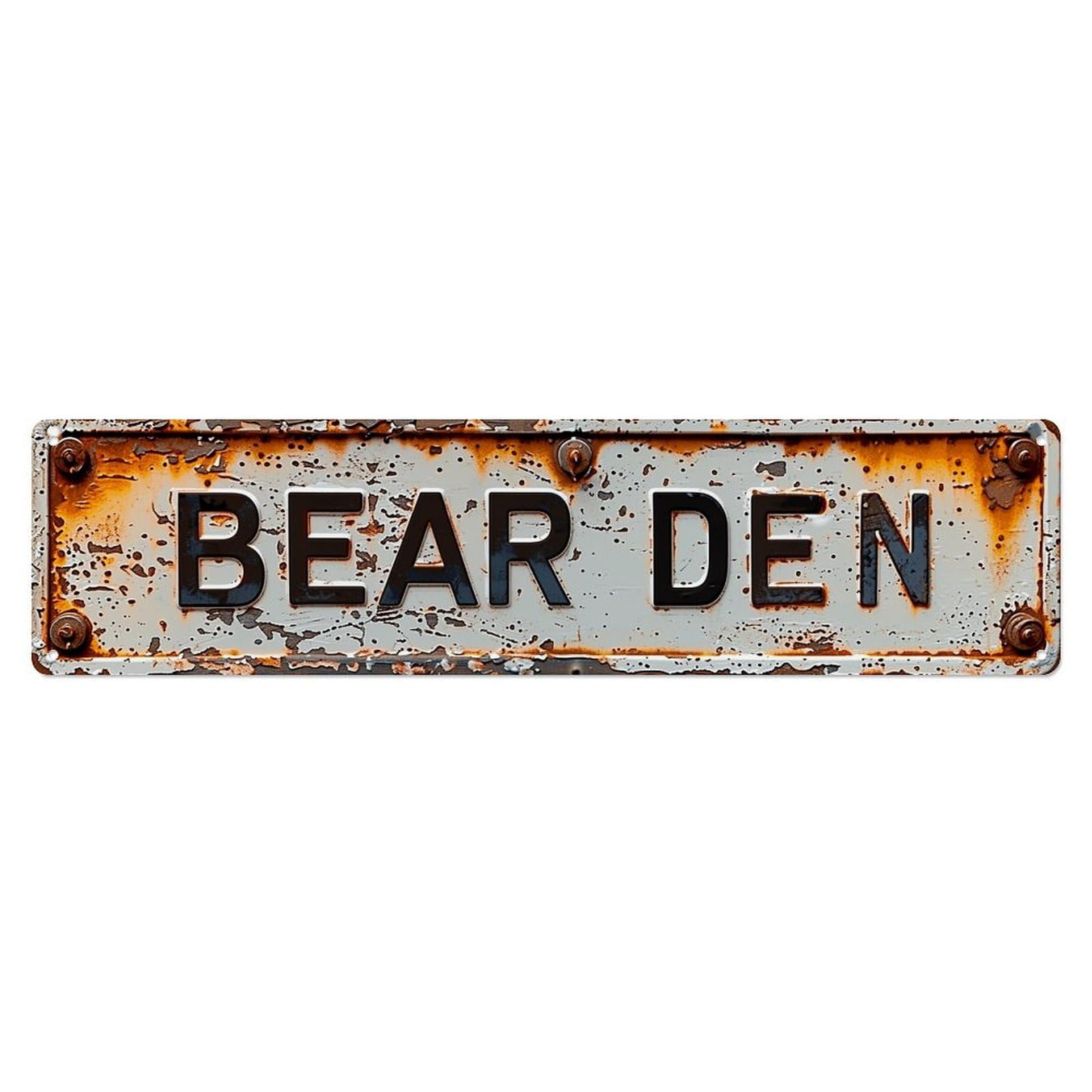 Bear Den Rusty Plate Metal Tin Sign Plaque