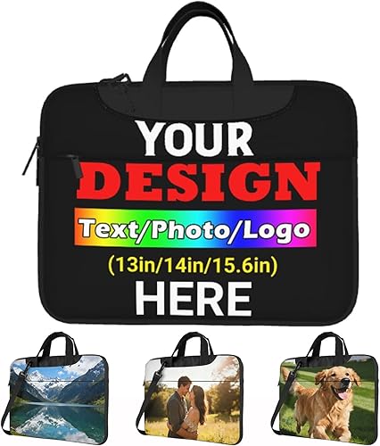 Bolsa de hombro personalizada para computadora portátil, añade tu logotipo de foto, texto, bolsas de computadora portátil personalizadas