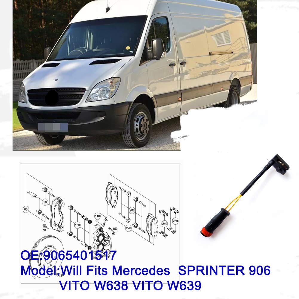Front Disc Brake Pad Wear Sensors for Mercedes Benz Sprinter W906 VITO 639 OE 9065401517 9065401417 2E0906206C