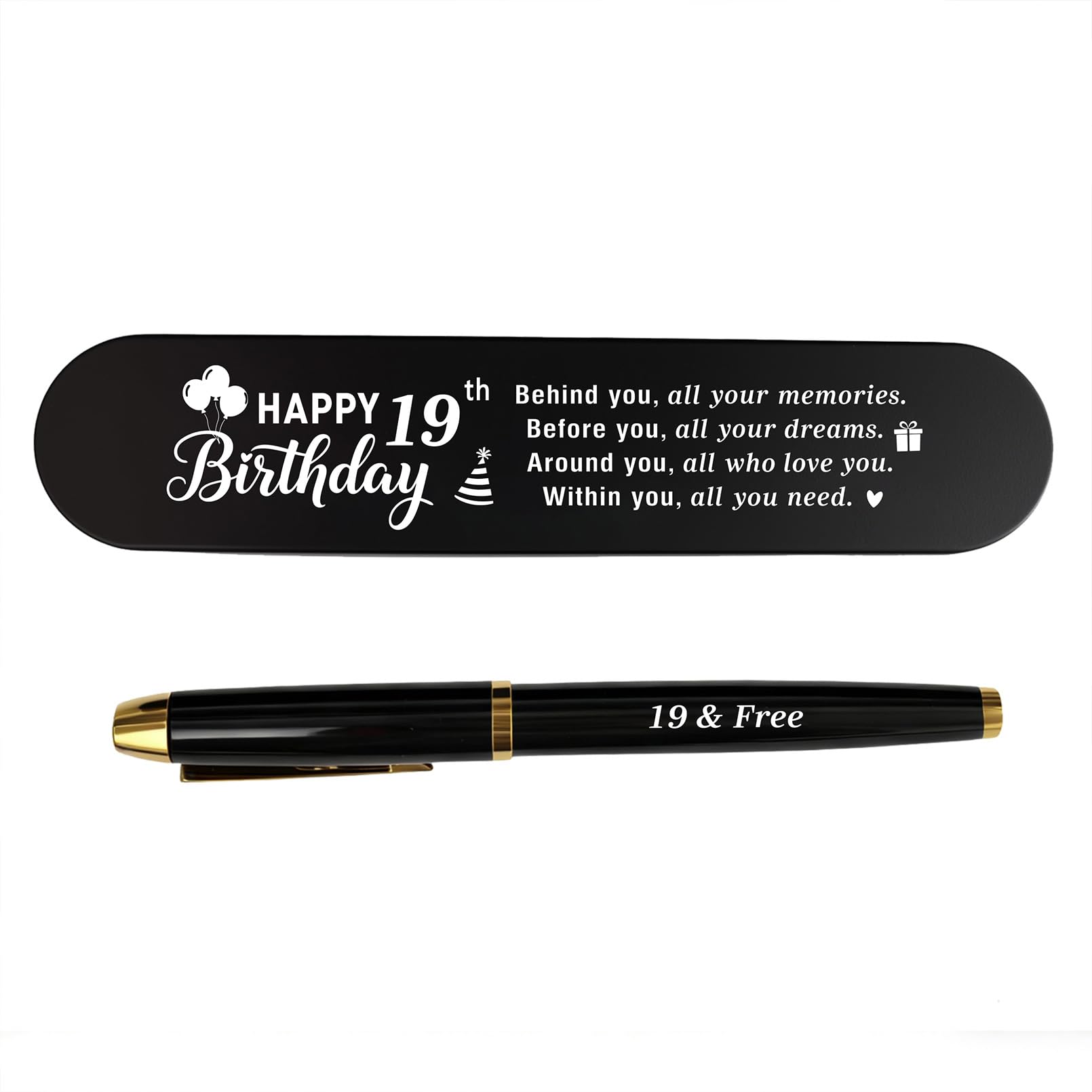 DGXMD 19th Birthday Engraved Gel Pen Gift Set for Boys & Girls