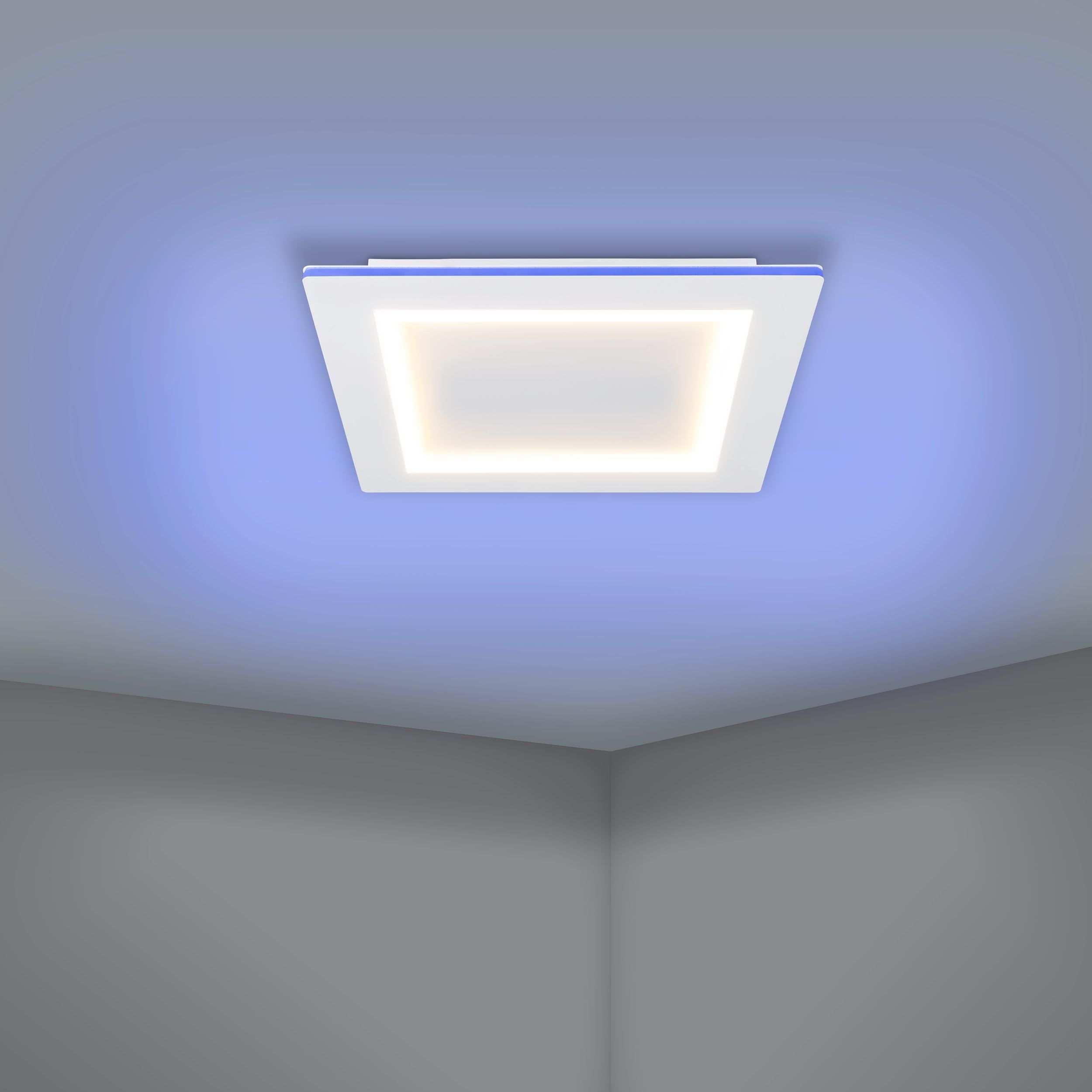 EGLO connect.z Smart Home plafoniera LED Padrogiano-Z, ZigBee, app | e controllo vocale Alexa, colore della luce regolabile (bianco caldo – freddo), RGB, plafoniera in metallo bianco, 45x45 cm