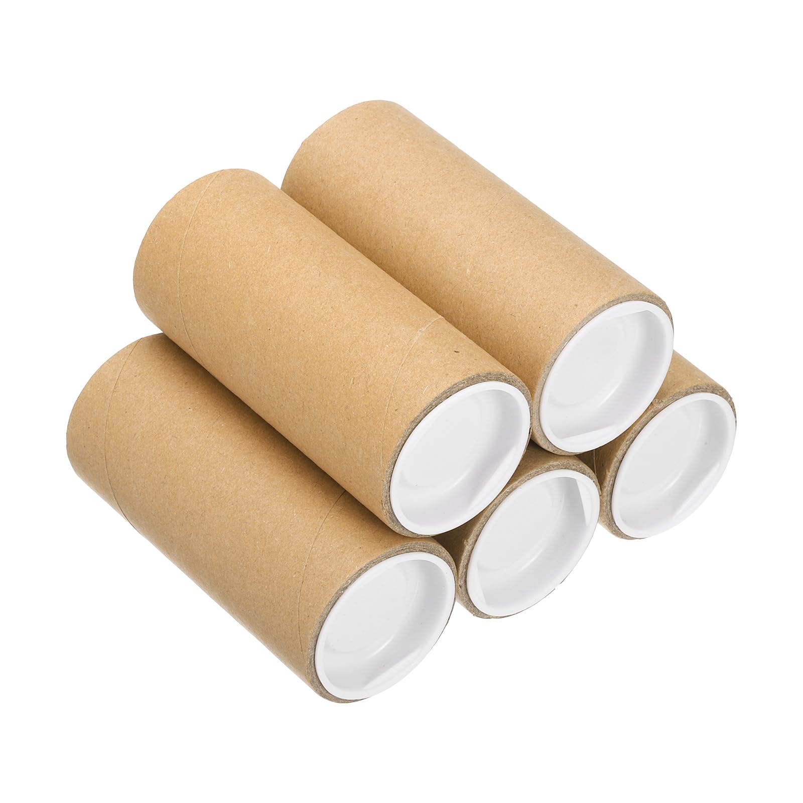 PATIKIL Postal Tube, (100 x 40mm, Brown) (5 Set) Kraft Mailing Tubes Poster Packaging Tube with Caps, Suit for - Shipping Storing Protecting Posters/Artwork Documents/Blueprint