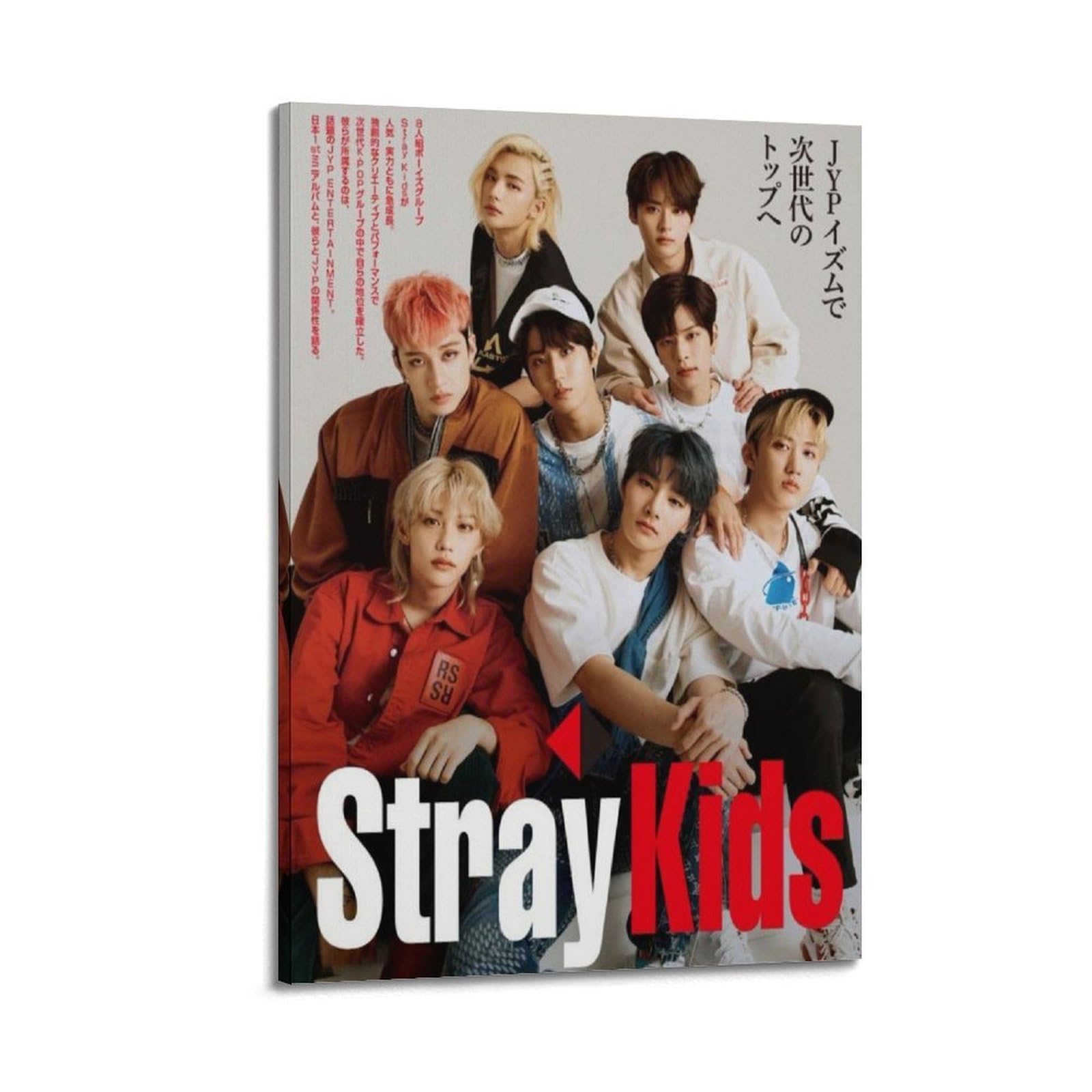 Stray Kids Poster Magazine Cover Music Canvas Poster And Wall Art Modern Family Bedroom Gym Office Decor Gift 24x36inch(60x90cm) Frame-style