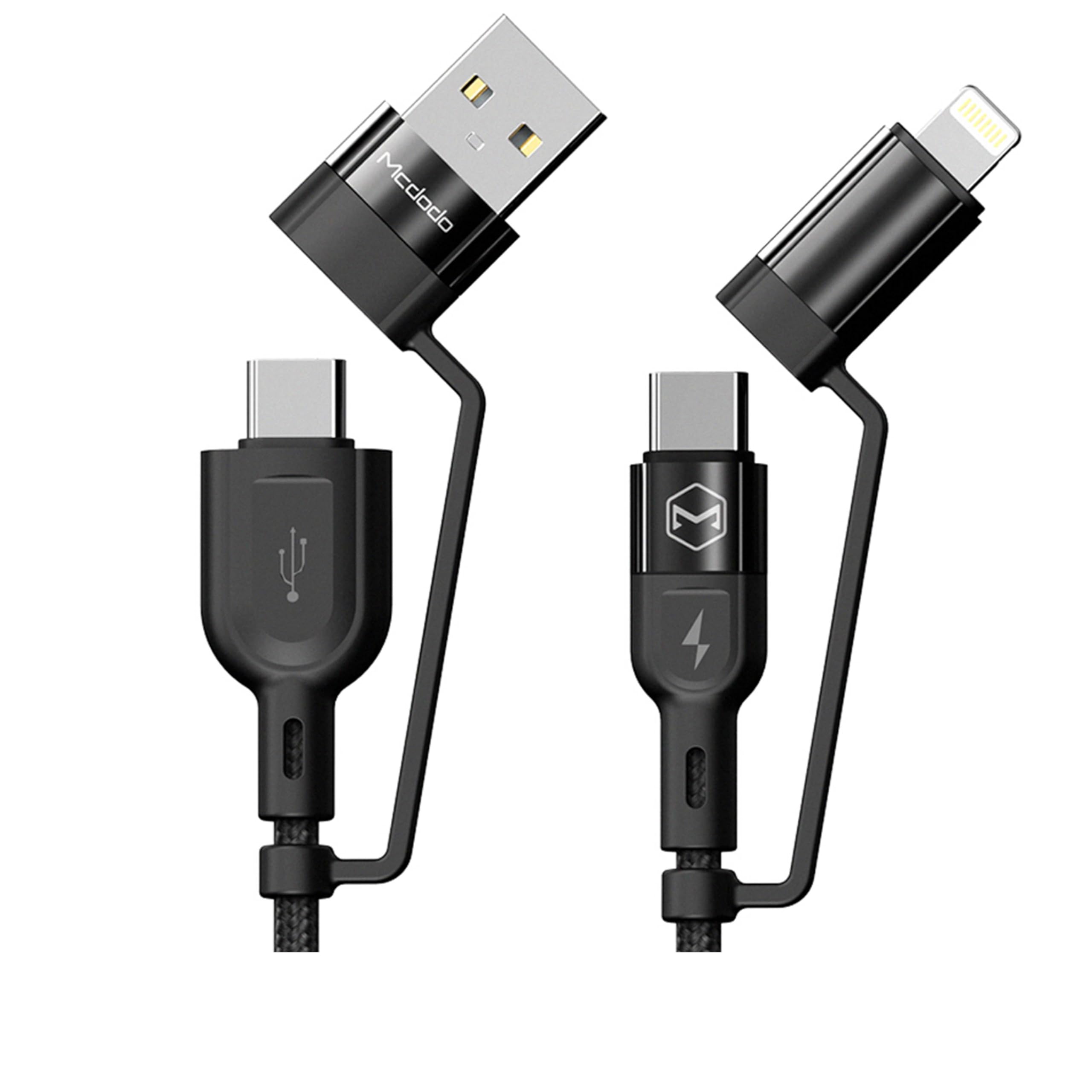 INICIO Quad 4 in 1 60W PD Cable Dual USB-C/A To Type C/iP Fast Charging For MacBook Pro Air iPad iPhone 15 14 13 12 Galaxy S24 S23 Ultra Pixel 8 7 Redmi etc (B08QMGR72L) Amazon Price History, Amazon Price Tracker