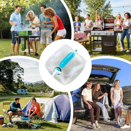 Depósito de agua plegable de 10L portátil y ligero para camping 5