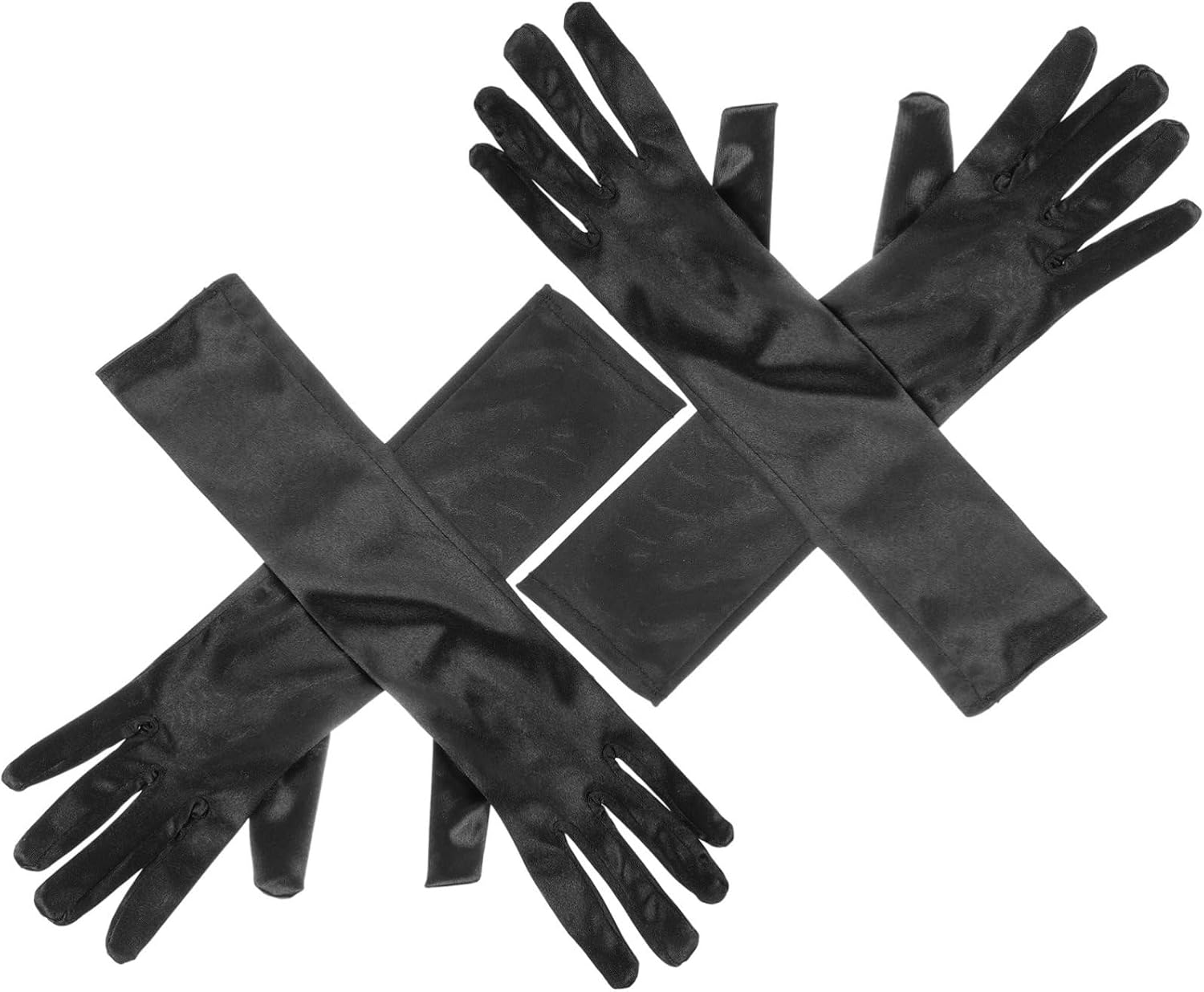 OUNONA 2Pairs Satin Funeral Gloves for Women Elegant Gloves for Weddings Tea Parties and Ceremonies Stretchy and Comfortable Design