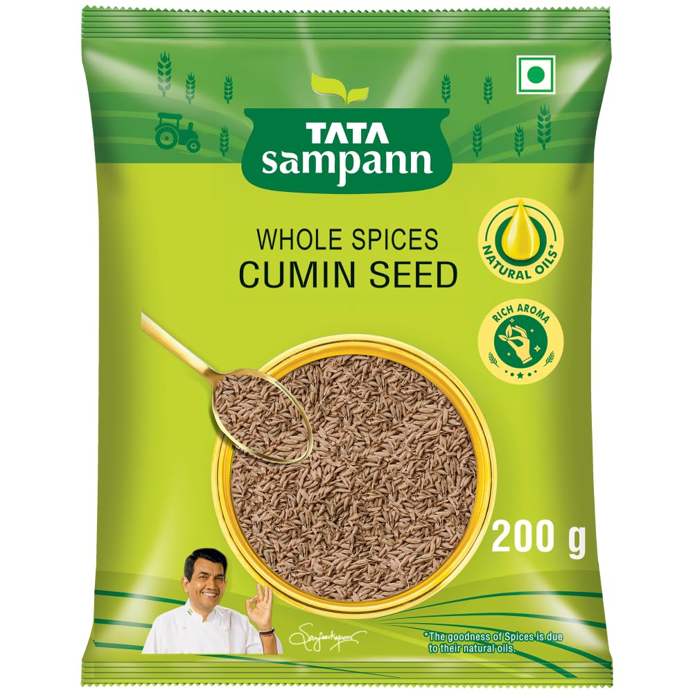 Tata Sampann Cumin Seed (Jeera), Whole Spices, Natural Oils*, Rich Aroma, 200g-image-26