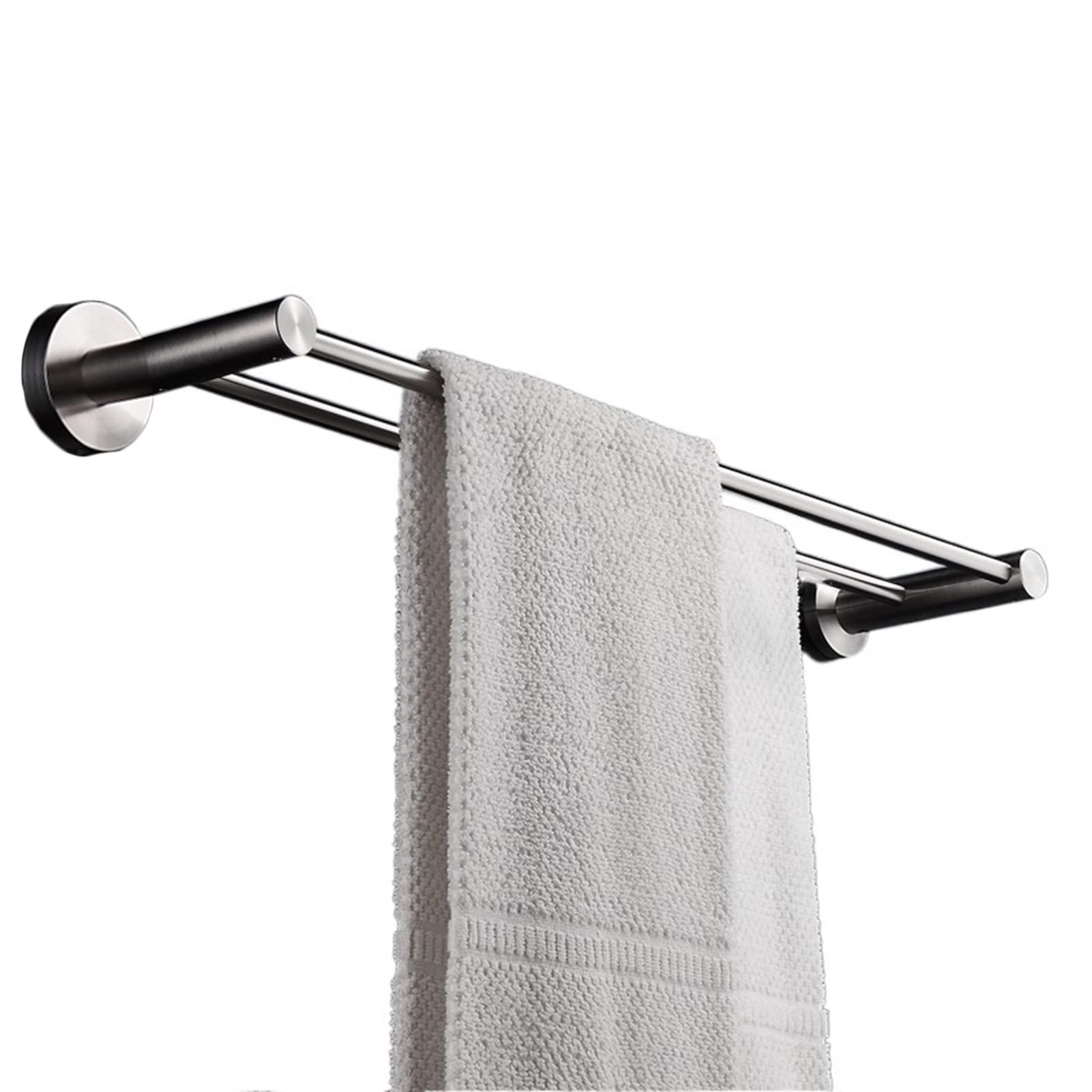 Riel de Barra de Toalla Doble de Acero Inoxidable, Soporte de Toalla de Mano de baño montado en la Pared Tornillos de Acabado Cepillado Barra de Toalla de Montaje (Size : 70cm)
