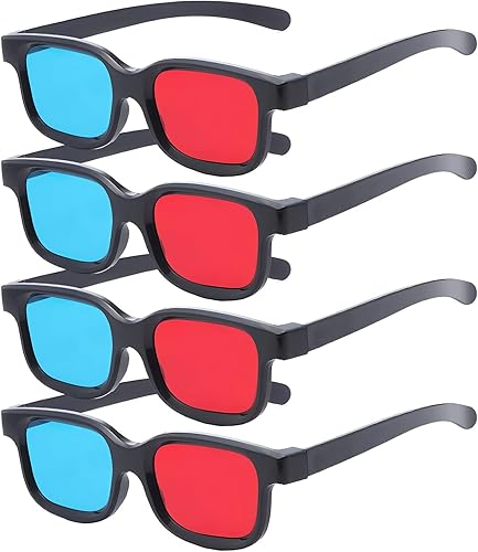 Gafas 3D rojo-azul, gafas de visión 3D para ver películas/juegos e imágenes en 3D en formatos rojo-azul, compatibles con monitores de computadora