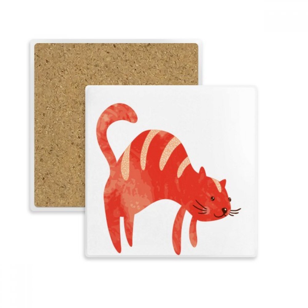 Sous-verre en pierre fat cat rouge pour sublimer vos pauses café et protéger la table
