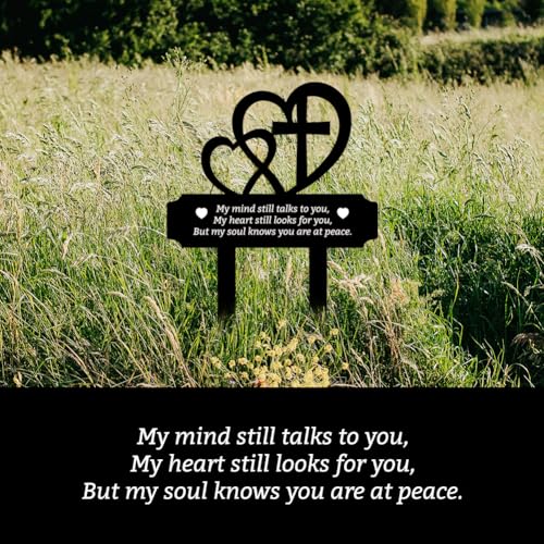 FREEBLOSS Grave Decorations for Cemetery Heart Garden Memorial Plaques for Outdoors Metal Sympathy Garden Stake Cemetery Markers - Image 3