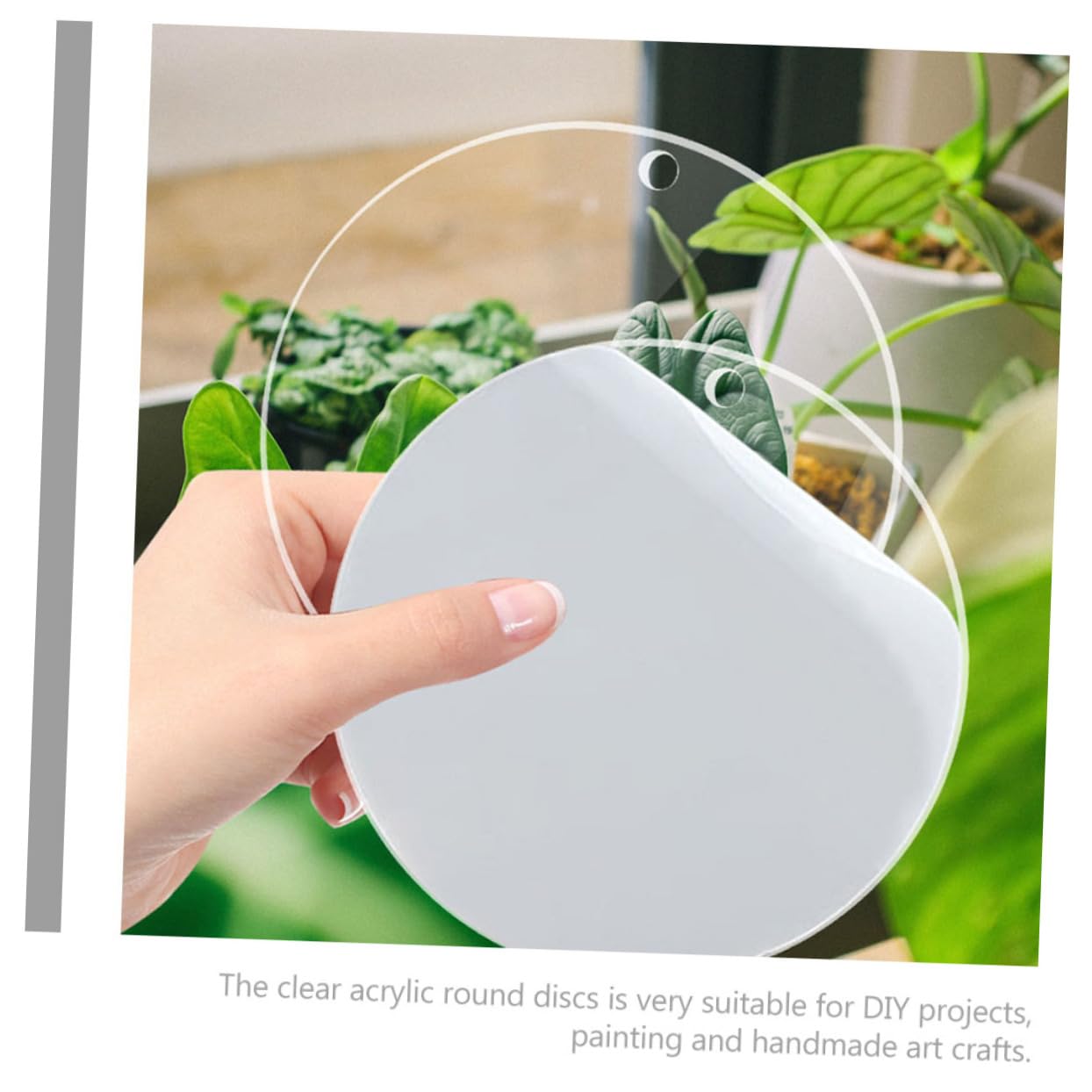 8pcs Transparent Acrylic Discs Clear Round Circle Blanks with Holes for DIY Crafts Decorations and Art Projects