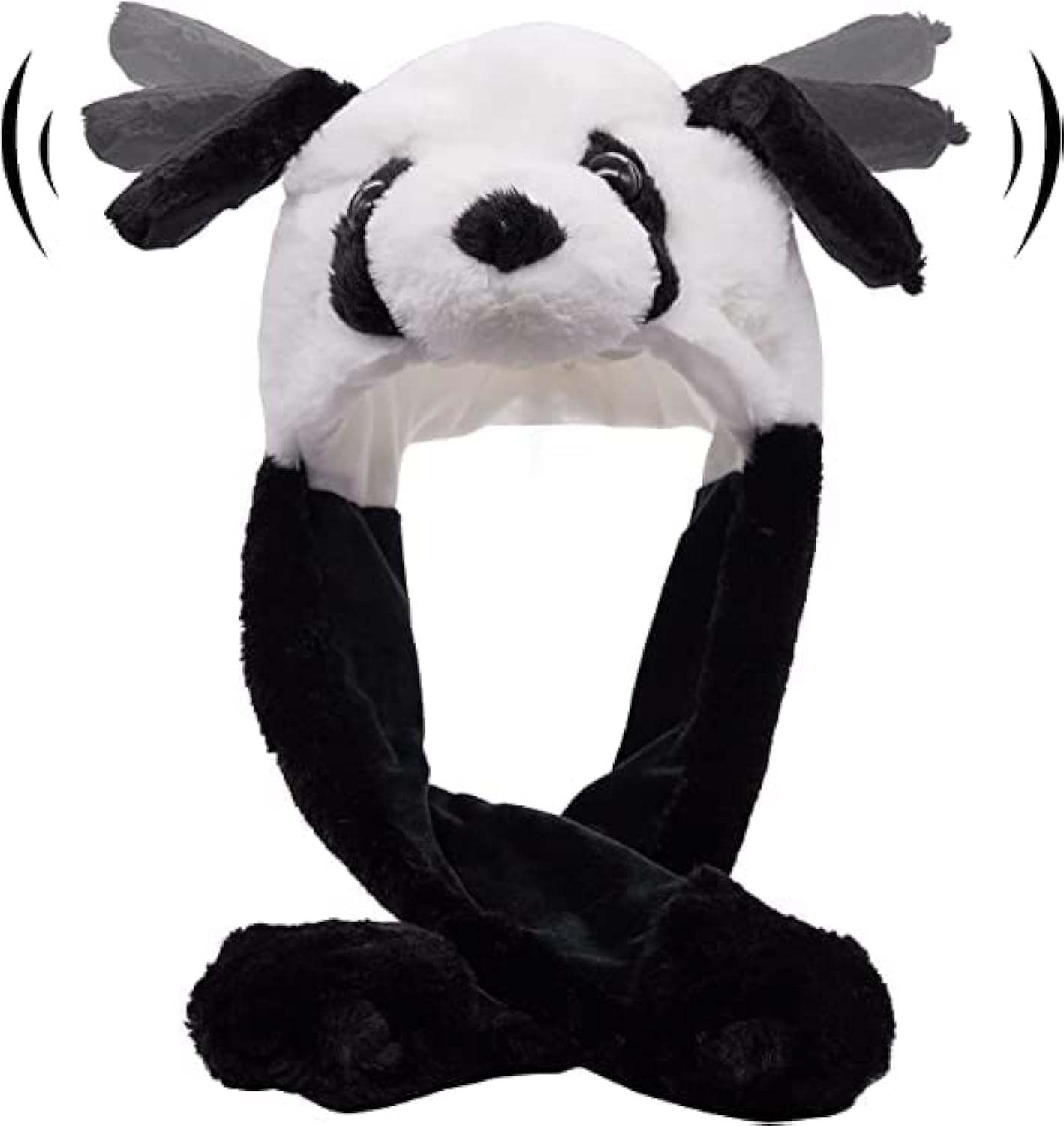 TocwickCow Hat Costume with Moving Ears Short Plush Cartoon Hat Animal Shaped Cap Soft Warm Winter for Festival Cosplay Boys Girls Adults