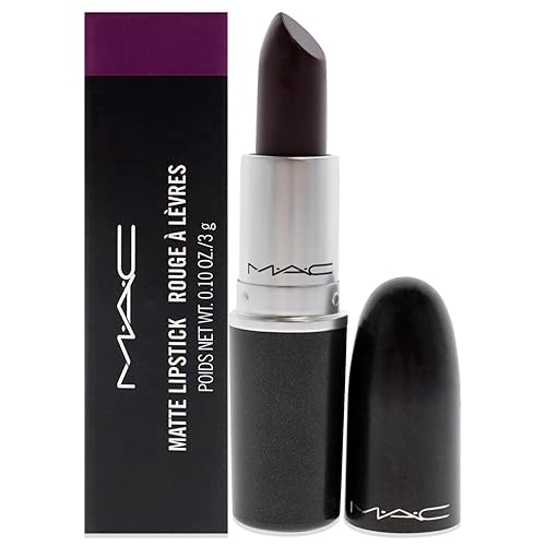 MAC Lápiz labial mate - Lápiz labial morado ahumado para mujer 0.1 oz