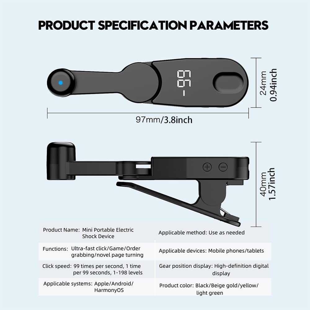 Clicker automatico per schermo 2025, dispositivo clicker automatico a velocità regolabile per attività sullo schermo dello smartphone, clicker automatico per giochi, premi, streaming live, accessorio